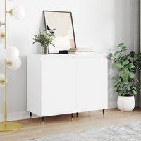 Berkfield Home Sideboards 2 pcs White 40x35x70 cm Engineered Wood in Black | Size: 40 x 35 x 70 cm