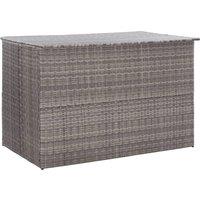 Berkfield Home Garden Storage Box Grey 150x100x100 cm Poly Rattan | Size: 150 x 100 x 100 cm