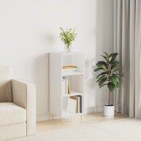 Sideboard High Gloss White 34.5x32.5x90 cm Engineered Wood