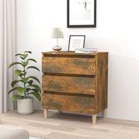 Berkfield Home Sideboard Smoked Oak 60x35x69 cm Engineered Wood in Brown | Size: 60 x 35 x 69 cm