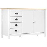 Berkfield Home Sideboard Hill White 130x40x80 cm Solid Pine Wood | Size: 130 x 40 x 80 cm