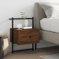 Berkfield Home Bedside Cabinet Wall-mounted Brown Oak 35x30x51 cm Engineered Wood | Size: 35 x 30 x 51 cm