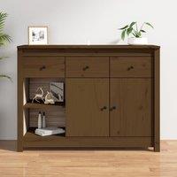 Berkfield Home Sideboard Honey Brown 100x35x74 cm Solid Wood Pine | Size: 100 x 35 x 74 cm