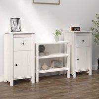 Berkfield Home Sideboards 2 pcs White 40x35x80 cm Solid Wood Pine | Size: 40 x 35 x 80 cm