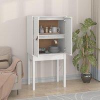 Berkfield Home Highboard White 60x40x120 cm Solid Wood Pine | Size: 60 x 40 x 120 cm