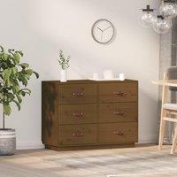 Berkfield Home Sideboard Honey Brown 100x40x75 cm Solid Wood Pine | Size: 100 x 40 x 75 cm