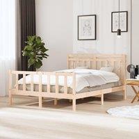 Berkfield Home Bed Frame 150x200 cm King Size Solid Wood in Brown
