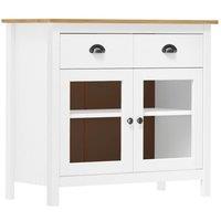 Berkfield Home Sideboard Hill White 90x40x80 cm Solid Pine Wood | Size: 90 x 40 x 80 cm