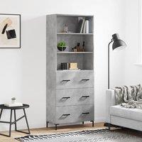 Berkfield Home Highboard Concrete Grey 69.5x34x180 cm Engineered Wood
