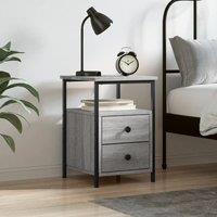 Berkfield Home Bedside Cabinet Grey Sonoma 34x35.5x50 cm Engineered Wood