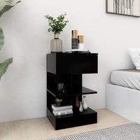 Bedside Cabinet Black 40x35x65 cm Engineered Wood
