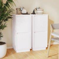 Berkfield Home Sideboards 2 pcs White 31.5x34x75 cm Solid Wood Pine