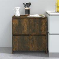 Berkfield Home Sideboard Smoked Oak 70x41x75 cm Engineered Wood in Brown | Size: 70 x 41 x 75 cm