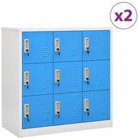 Berkfield Home Locker Cabinets 2 pcs Light Grey & Blue 90x45x92.5 cm Steel