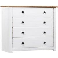 Side Cabinet White 80x40x73 cm Pine Panama Range