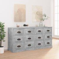 Berkfield Home Sideboards 2 pcs Concrete Grey Engineered Wood