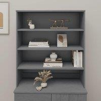 Berkfield Home Top for Highboard HAMAR Dark Grey 90x30x100cm Solid Wood Pine | Size: 90 x 30 x 100 cm