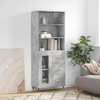 Berkfield Home Highboard Concrete Grey 69.5x34x180 cm Engineered Wood
