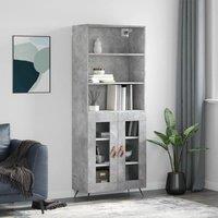 Berkfield Home Highboard Concrete Grey 69.5x34x180 cm Engineered Wood