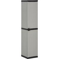 Berkfield Home Garden Storage Cabinet with 3 Shelves Grey & Black 34x40x168 cm | Size: 34 x 40 x 168 cm