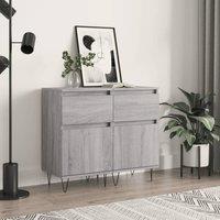 Berkfield Home Sideboards 2 pcs Grey Sonoma 40x35x70 cm Engineered Wood | Size: 40 x 35 x 70 cm