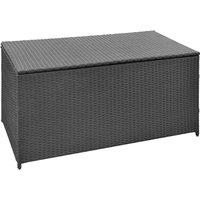 Berkfield Home Garden Storage Box Black 120x50x60 cm Poly Rattan | Size: 120 x 50 x 60 cm