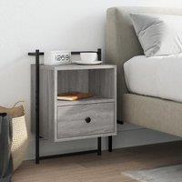 Berkfield Home Bedside Cabinet Wall-mounted Grey Sonoma 40x30x61 cm Engineered Wood | Size: 40 x 30 x 61 cm