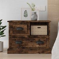 Berkfield Home Bedside Cabinet Smoked Oak 60x39x45 cm in Brown | Size: 60 x 39 x 45 cm
