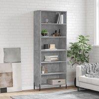 Highboard Concrete Grey 69.5x32.5x180 cm Engineered Wood