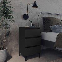 Berkfield Home Bed Cabinet with Metal Legs Black 40x35x69 cm | Size: 40 x 35 x 69 cm