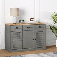 Berkfield Home Sideboard with Drawers VIGO 113x40x75 cm Grey Solid Wood Pine | Size: 113 x 40 x 75 cm