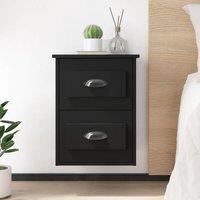 Berkfield Home Wall-mounted Bedside Cabinet Black 41.5x36x53cm | Size: 41.5x36x53 cm