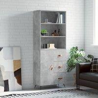 Berkfield Home Highboard Concrete Grey 69.5x34x180 cm Engineered Wood
