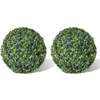Berkfield Home Boxwood Ball Artificial Leaf Topiary Ball 35 cm 2 pcs in Green