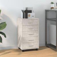 Berkfield Home Drawer Cabinet with Castors Concrete Grey Engineered Wood