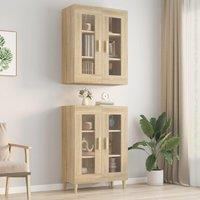 Berkfield Home Hanging Wall Cabinet Sonoma Oak 69.5x34x90 cm in Brown