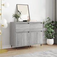 Berkfield Home Sideboards 2 pcs Grey Sonoma 40x35x70 cm Engineered Wood | Size: 40 x 35 x 70 cm