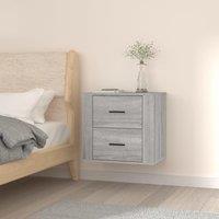 Berkfield Home Wall-mounted Bedside Cabinet Grey Sonoma 50x36x47 cm | Size: 50 x 36 x 47 cm