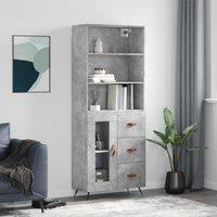 Berkfield Home Highboard Concrete Grey 69.5x34x180 cm Engineered Wood