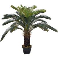 Berkfield Home Artificial Plant Cycas Palm with Pot Green 90 cm