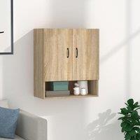 Berkfield Home Wall Cabinet Sonoma Oak 60x31x70 cm Engineered Wood in Brown | Size: 60 x 31 x 70 cm
