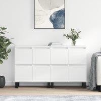 Berkfield Home Sideboards 2 pcs High Gloss White Engineered Wood