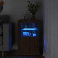 Berkfield Home Side Cabinet with LED Lights Brown Oak Engineered Wood