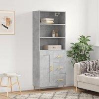 Berkfield Home Highboard Concrete Grey 69.5x34x180 cm Engineered Wood