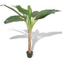 Berkfield Home Artificial Banana Tree Plant with Pot 150 cm Green