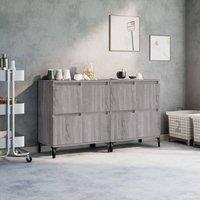 Berkfield Home Sideboards 2 pcs Grey Sonoma 60x35x70 cm Engineered Wood | Size: 60 x 35 x 70 cm