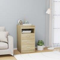 Berkfield Home Drawer Cabinet Sonoma Oak 40x50x76 cm Engineered Wood in Brown | Size: 40 x 50 x 76 cm