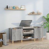 Berkfield Home Record Cabinet Grey Sonoma 121x38x48 cm Engineered Wood | Size: 121 x 38 x 48 cm