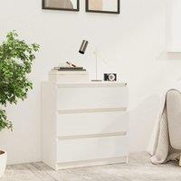 Berkfield Home Bedside Cabinet White 60x36x64 cm Solid Pinewood | Size: 60 x 36 x 64 cm