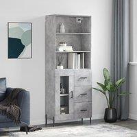 Berkfield Home Highboard Concrete Grey 69.5x34x180 cm Engineered Wood